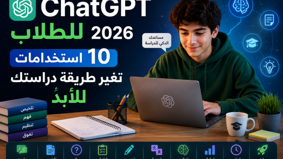 ChatGPT للطلاب 2026: 10 استخدامات تغير طريقة دراستك للأبد
