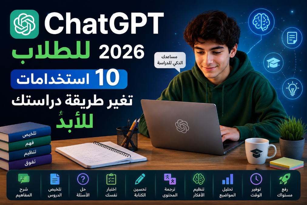 ChatGPT للطلاب 2026 10 استخدامات تغير طريقة دراستك للأبد