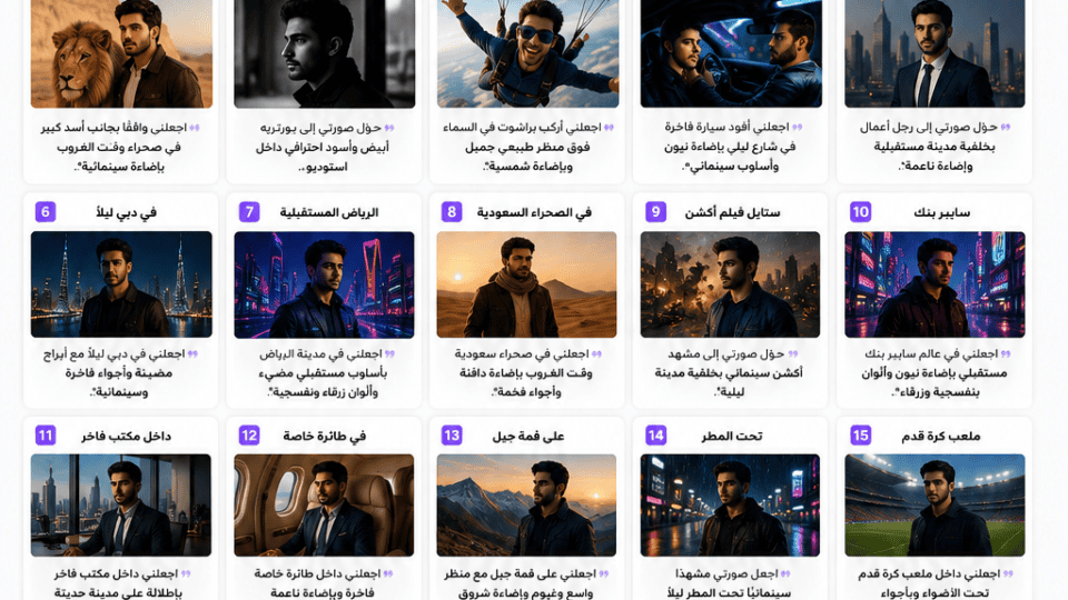 أفضل برومبتات Gemini و Chatgpt لتعديل صورك بالذكاء الاصطناعي: 45 فكرة جاهزة