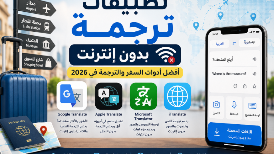 تطبيقات ترجمة بدون إنترنت في 2026: أفضل أدوات السفر والترجمة