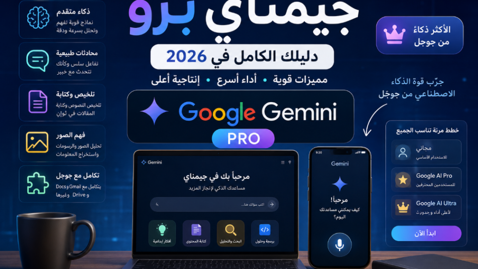 جيمناي برو 2026: شرح قوقل جيمناي والمميزات والأسعار