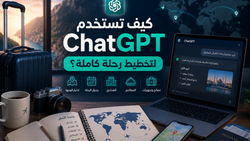كيف تستخدم ChatGPT لتخطيط رحلة كاملة؟ 2026 دليل بسيط من البداية للنهاية
