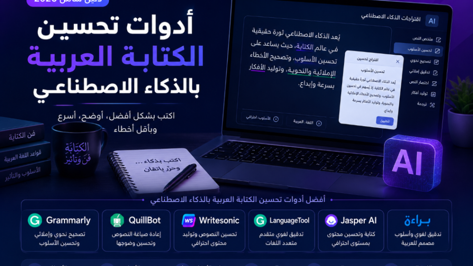 أدوات تحسين الكتابة العربية بالذكاء الاصطناعي 2026